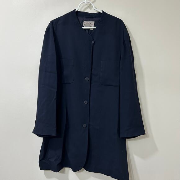 AKA Eddie Bauer Vtg Women 18 Tall Blue Wool Blazer Jacket & Classic Trousers Set - Picture 2 of 11